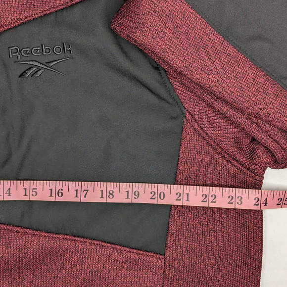 NWT Softshell Stretch Fleece Lined Jacket Full Zip + Zip Pocket Maroon Black L - Picture 9 of 11